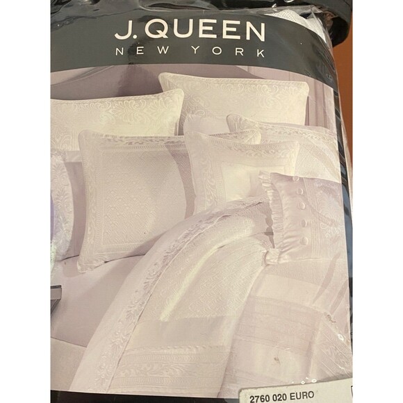 NIP J Queen New York White Euro Sham (1) EPIC 26" x 26" Jacquard Satin Sheen $85 - Picture 5 of 10
